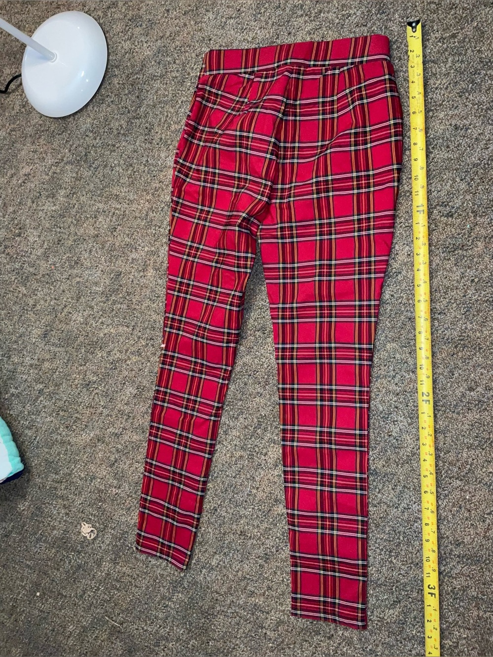 Tommy Hilfiger Red Plaid PULL ON PANTS RN54163 tartan check skinny ankle STRETCH